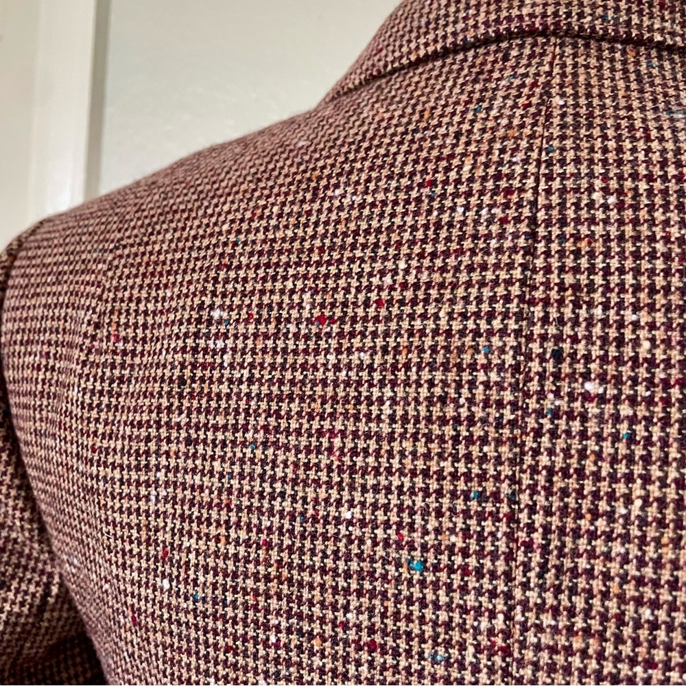 Vintage Pendleton Brown & Cream Houndstooth Tailo… - image 5